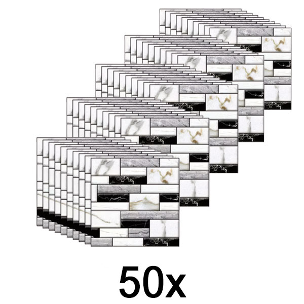 5x Vinilos de pared 3D imitiación mármol (10 unidades) | MARBLEBLOCKS