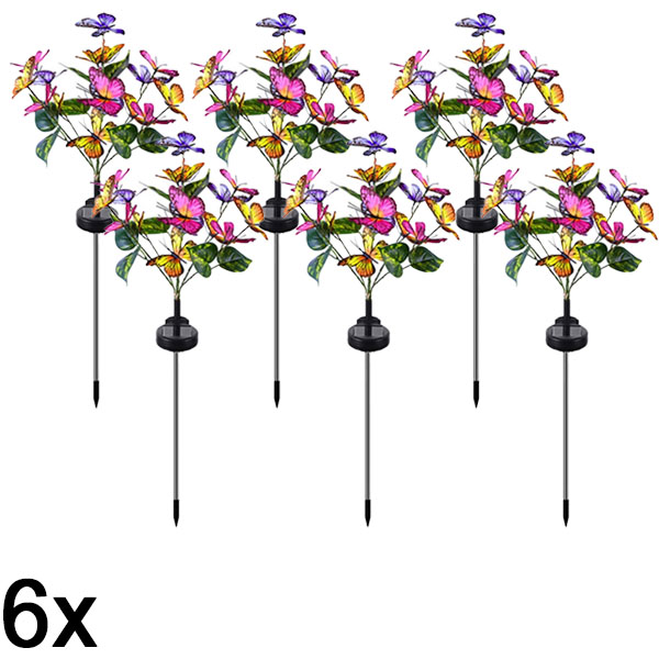 6x Luces solares para exterior con forma de mariposas | FLUTIX