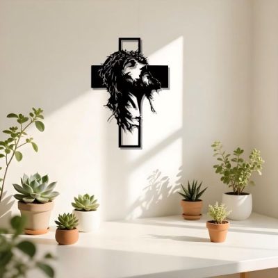 Cruz moderna de metal para pared | JESUMET